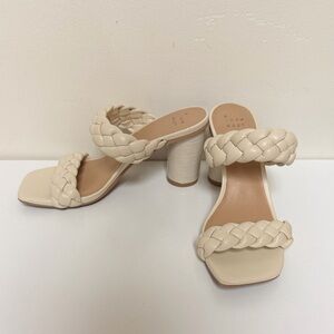 Elegant Cream Braided Heels